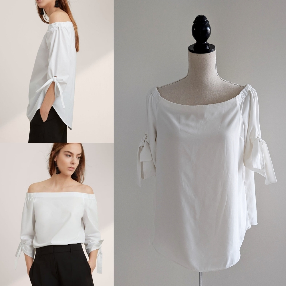 Babaton Malik Bow Tie Blouse Sz M
